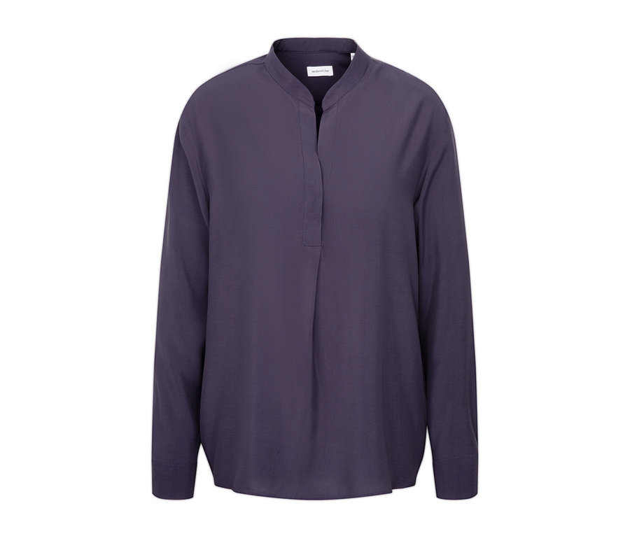 Fioletowa tunika z wiskozy Seidensticker z długimi rękawami.