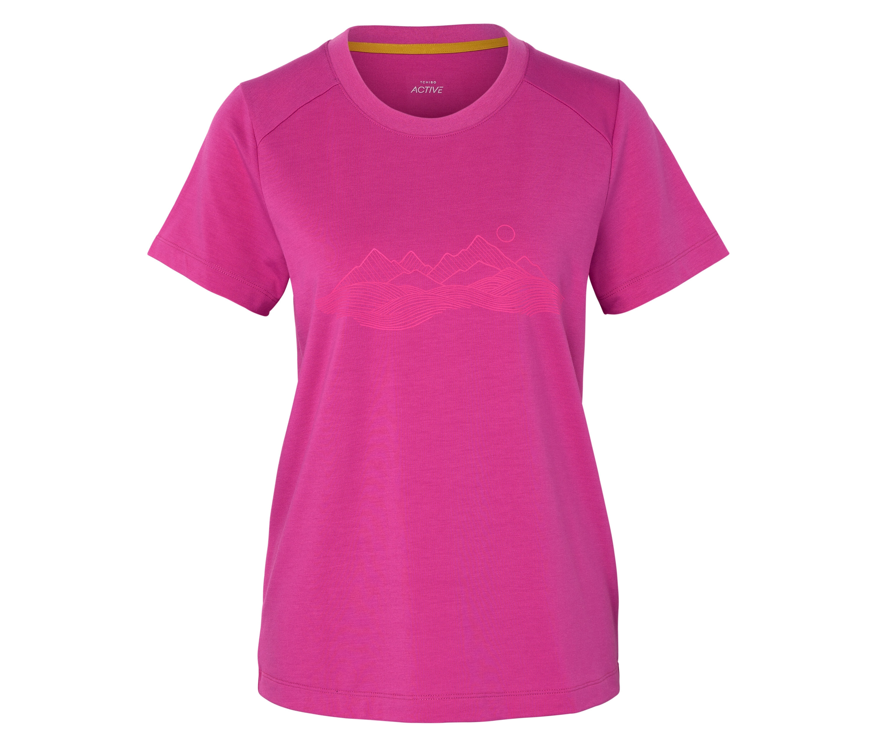 Tchibo - Koszulka funkcyjna- różowy/z nadrukiem