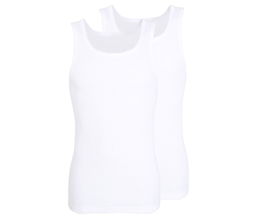 Dwa białe podkoszulki Tom Tailor „Montana” leżą jeden na drugim.