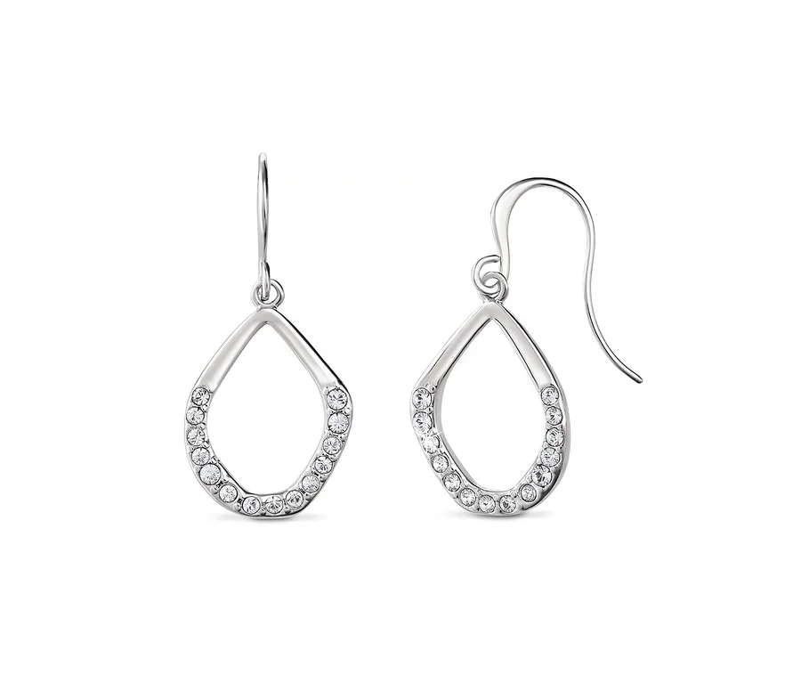 Dwa kolczyki w kształcie kropli zdobione kryształami Swarovski®.