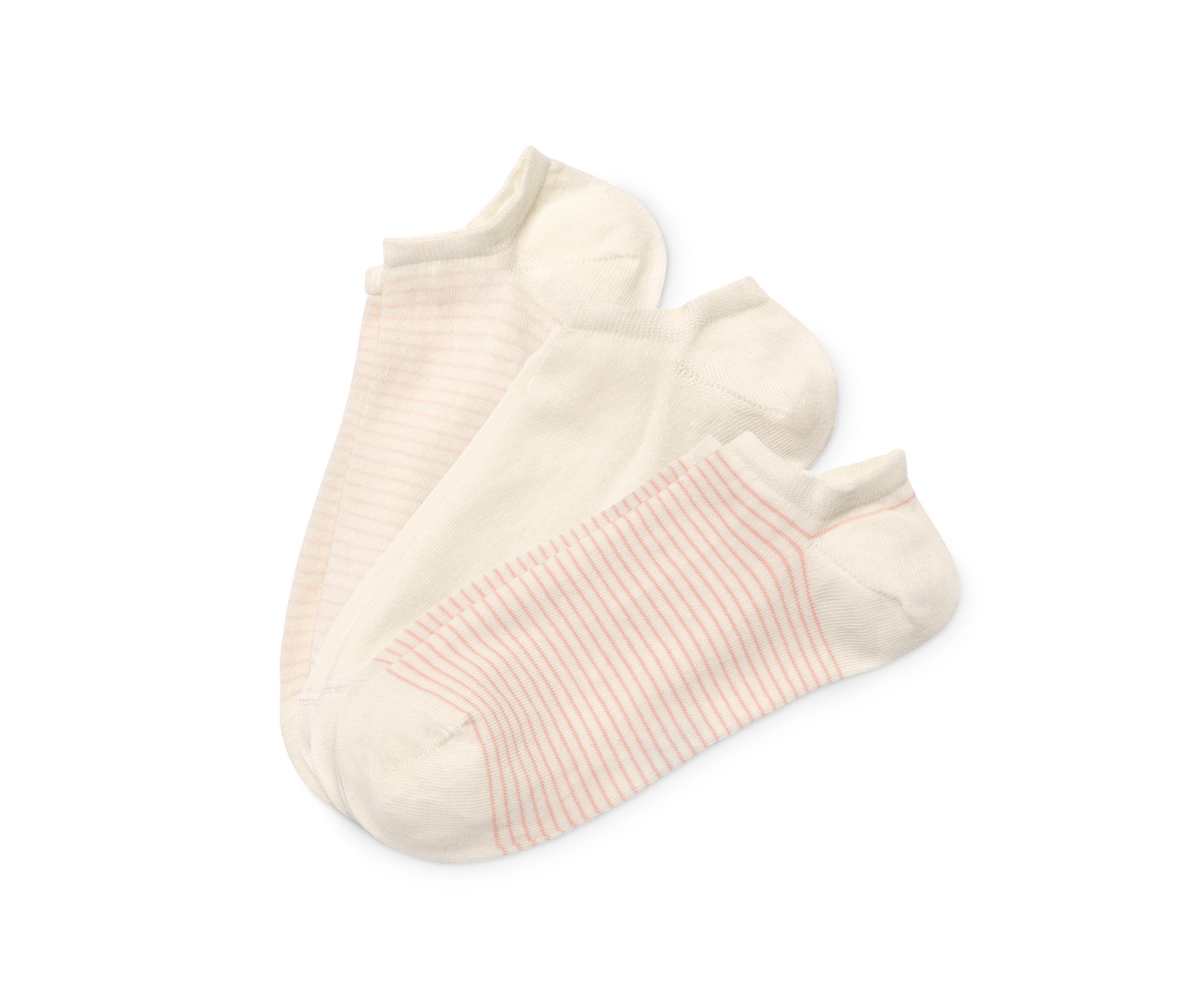 Tchibo - Skarpetki stopki, różowy/biały/w paski