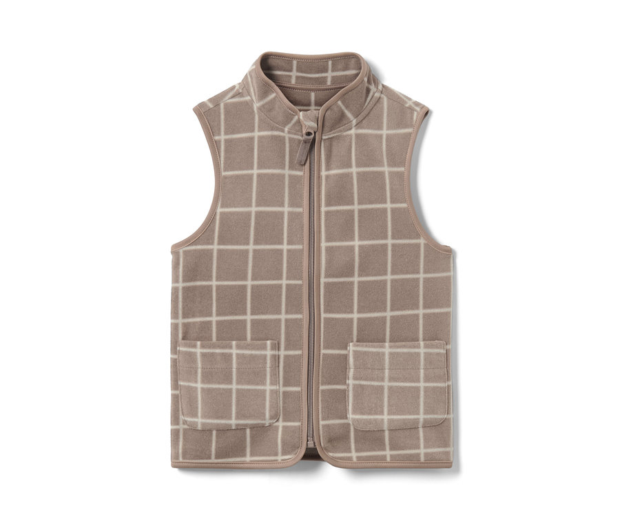 Dziecięca kamizelka polarowa, w kratę.
