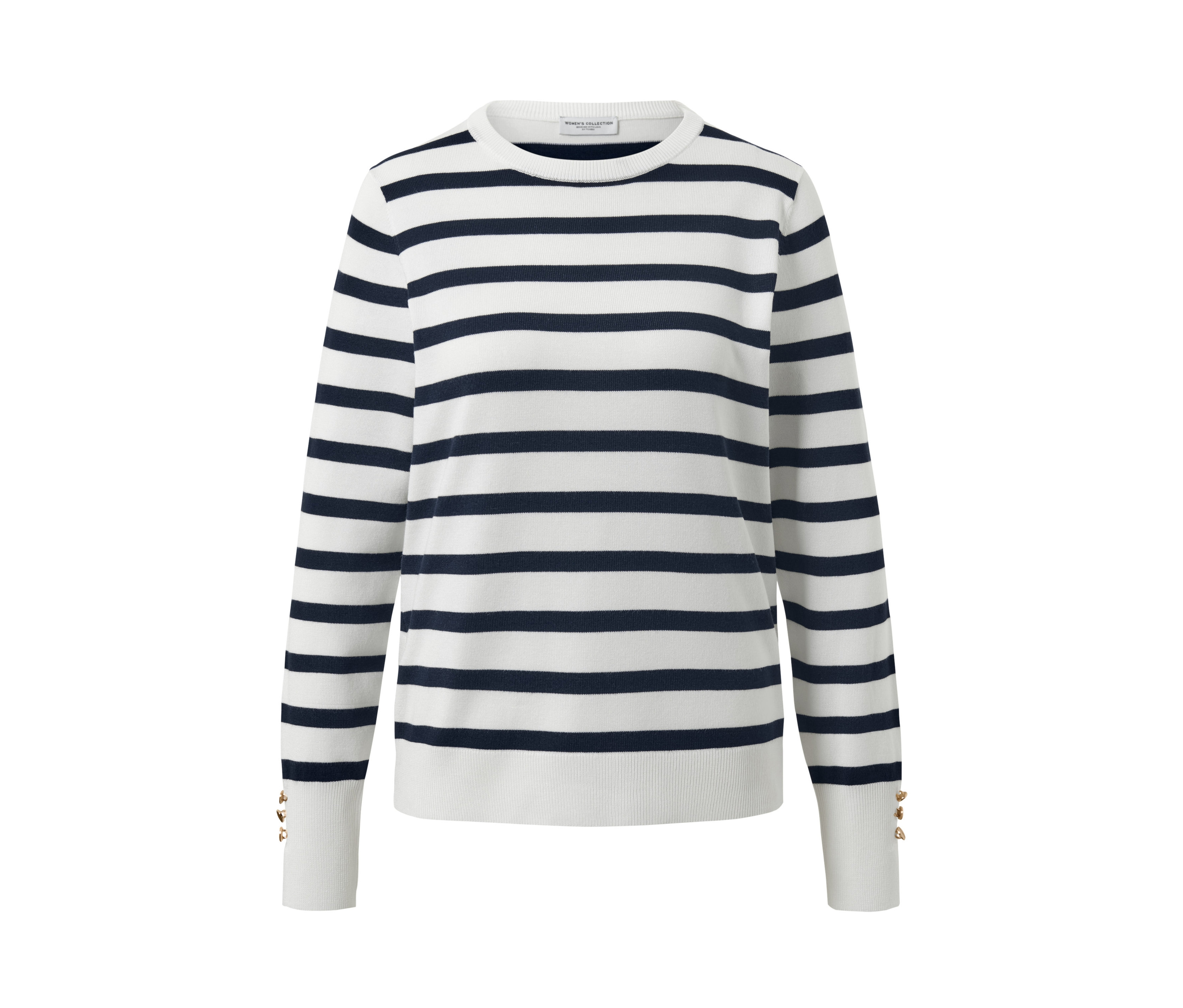 Tchibo - Sweter z delikatnej dzianiny w paski, niebieski/biały/w paski