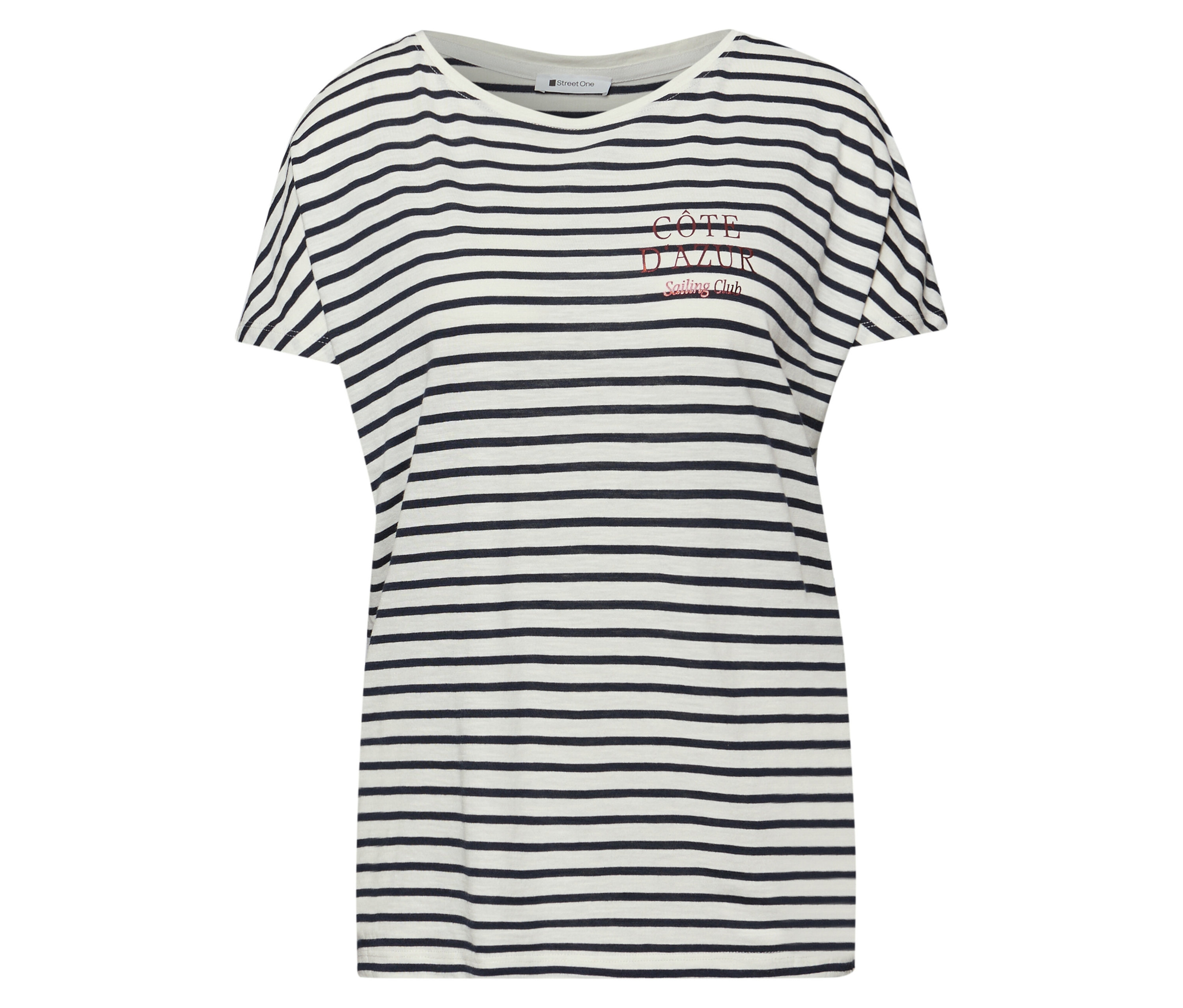 Koszulka Street One- biały/niebieski/w paski