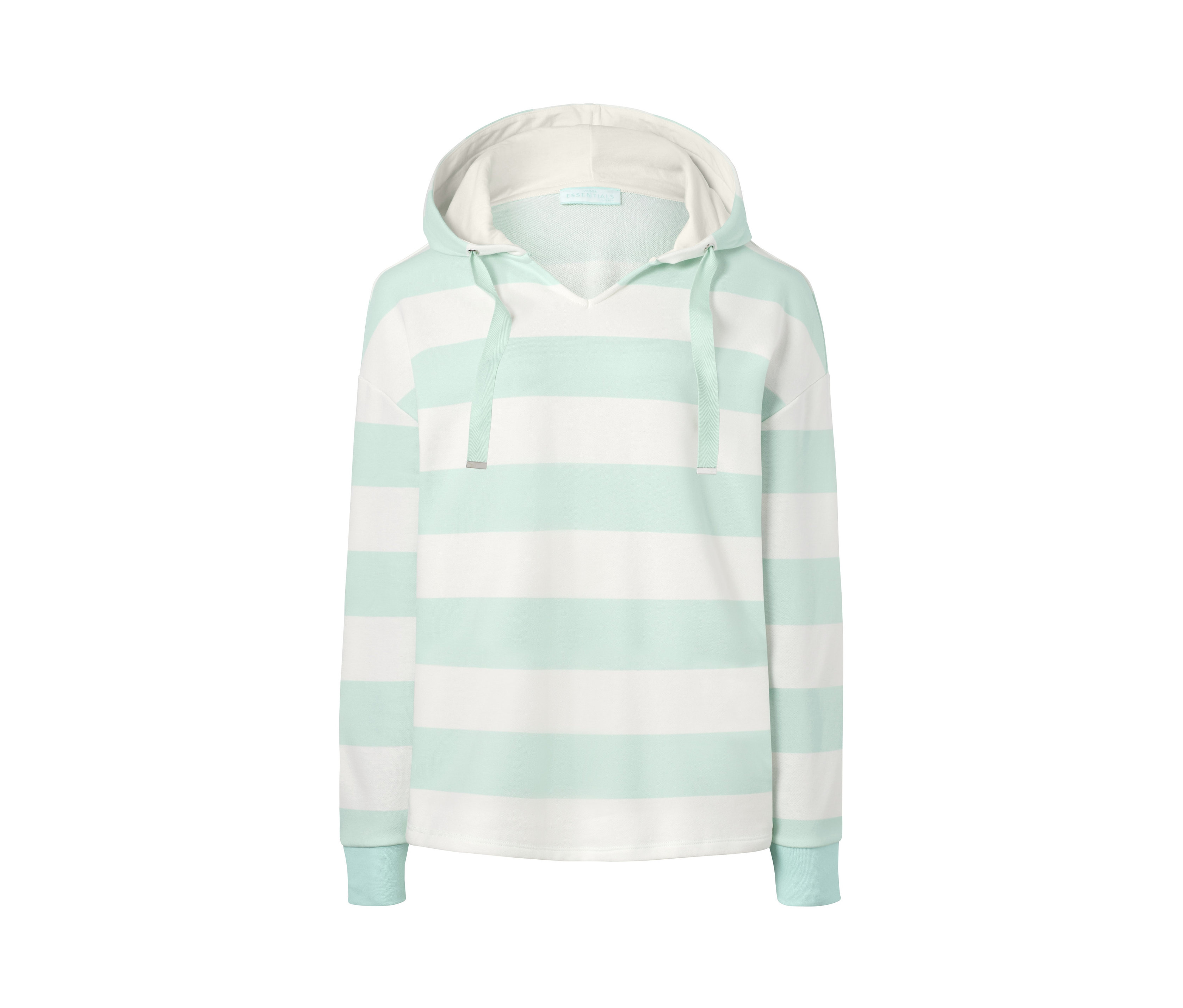 Tchibo - Bluza w paski z kapturem- biały/zielony/w paski