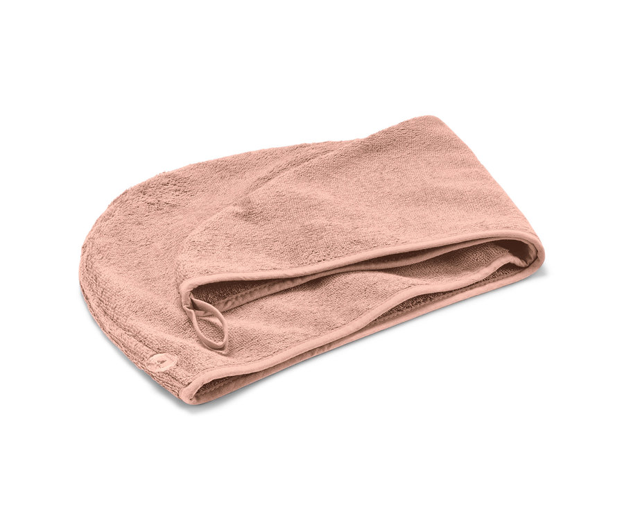 Różowy ręcznik turban.