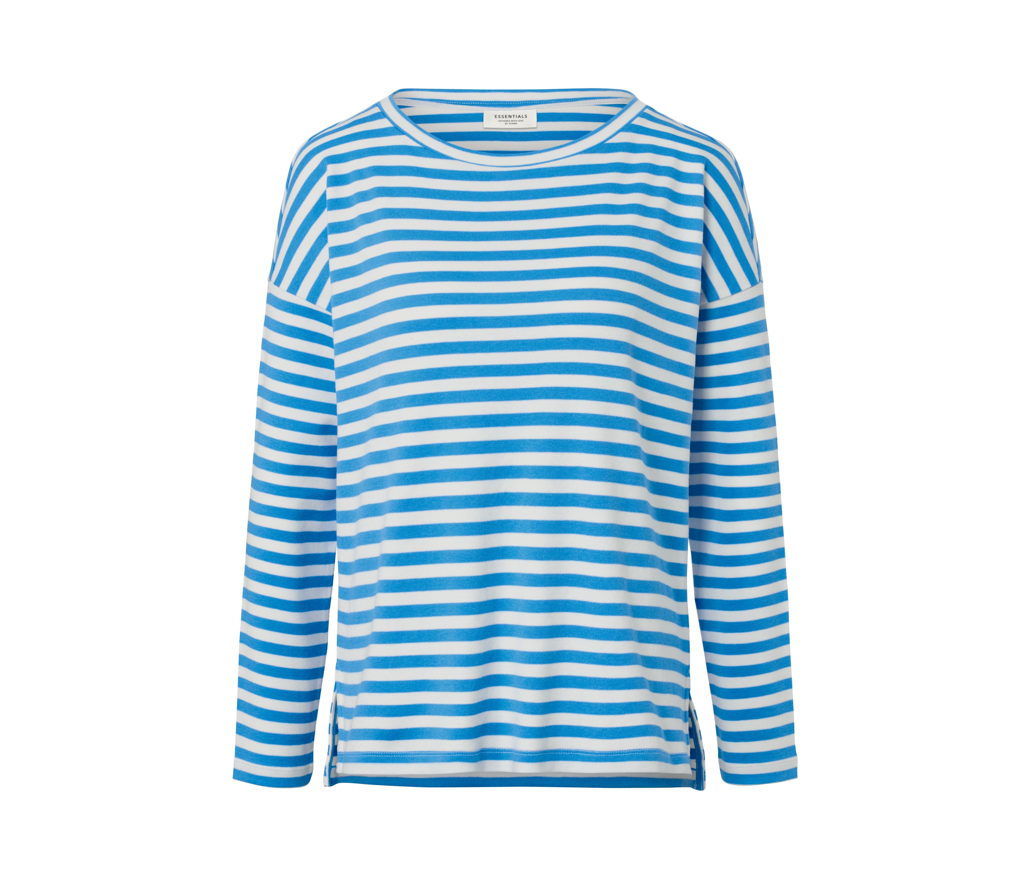 Tchibo - Bluzka z długim rękawem w paski- biały/niebieski/w paski
