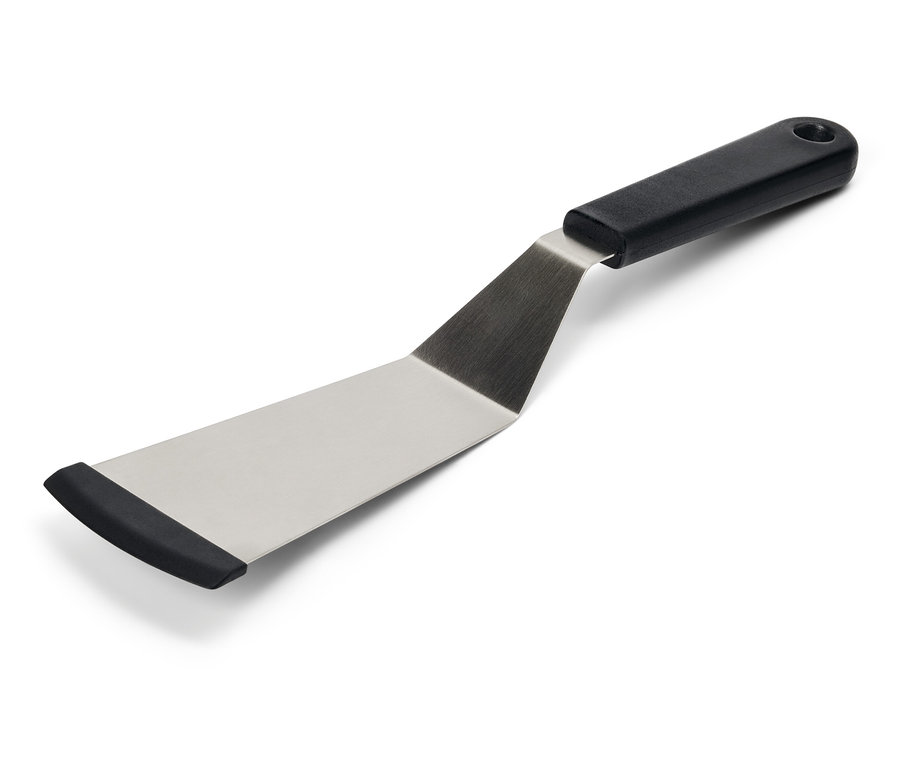 Łopatka ze srebrną główką i czarną rączką.