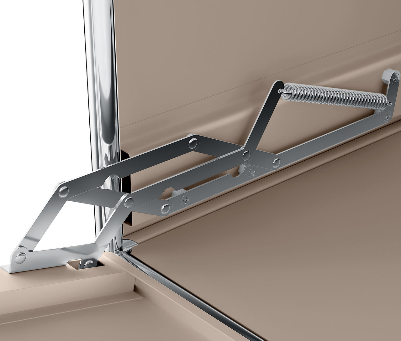 Szczegół mechanizmu zawiasów łóżka składanego