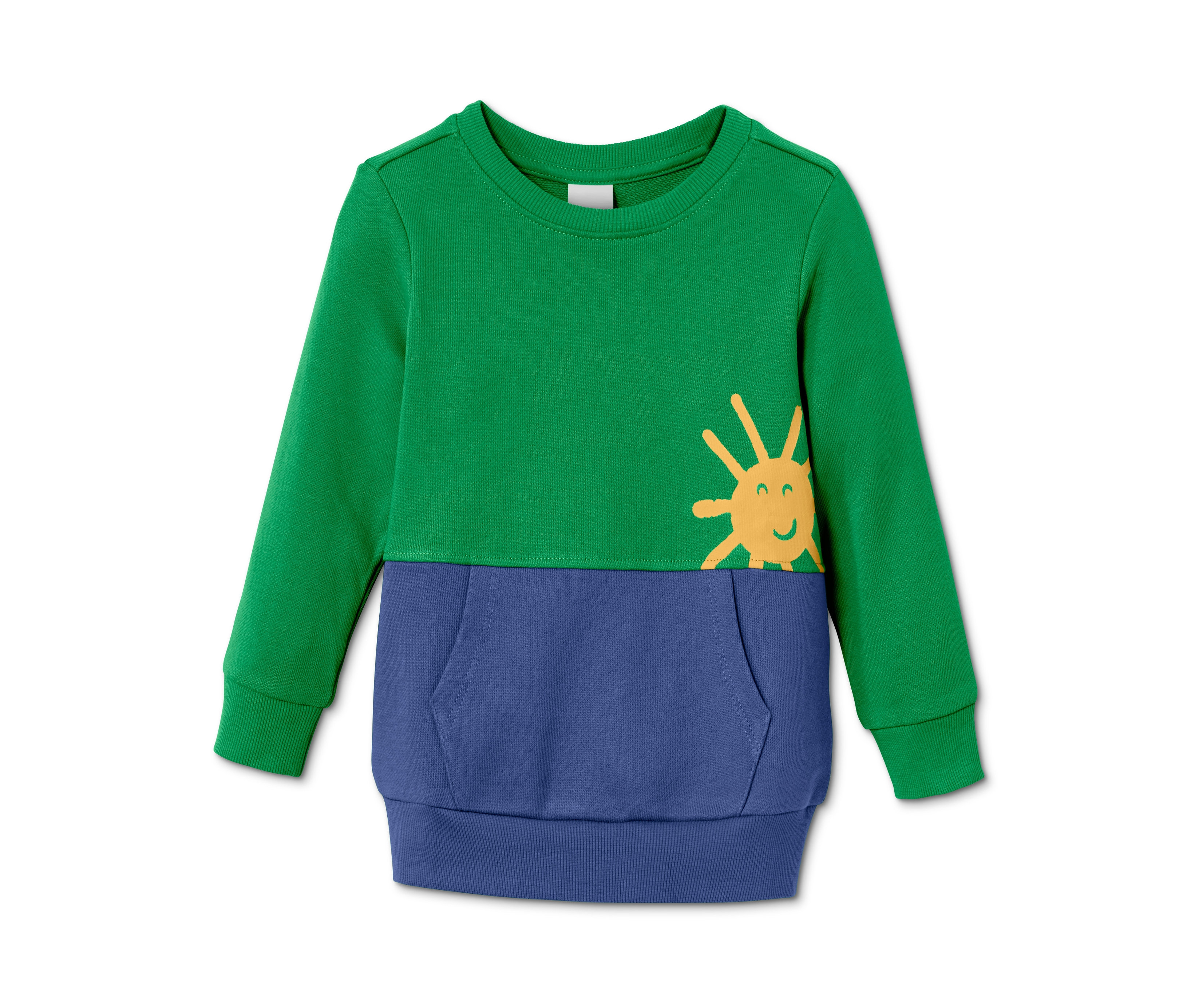 Tchibo - Bluza dresowa z bawełny ekologicznej- niebieski/zielony/z nadrukiem