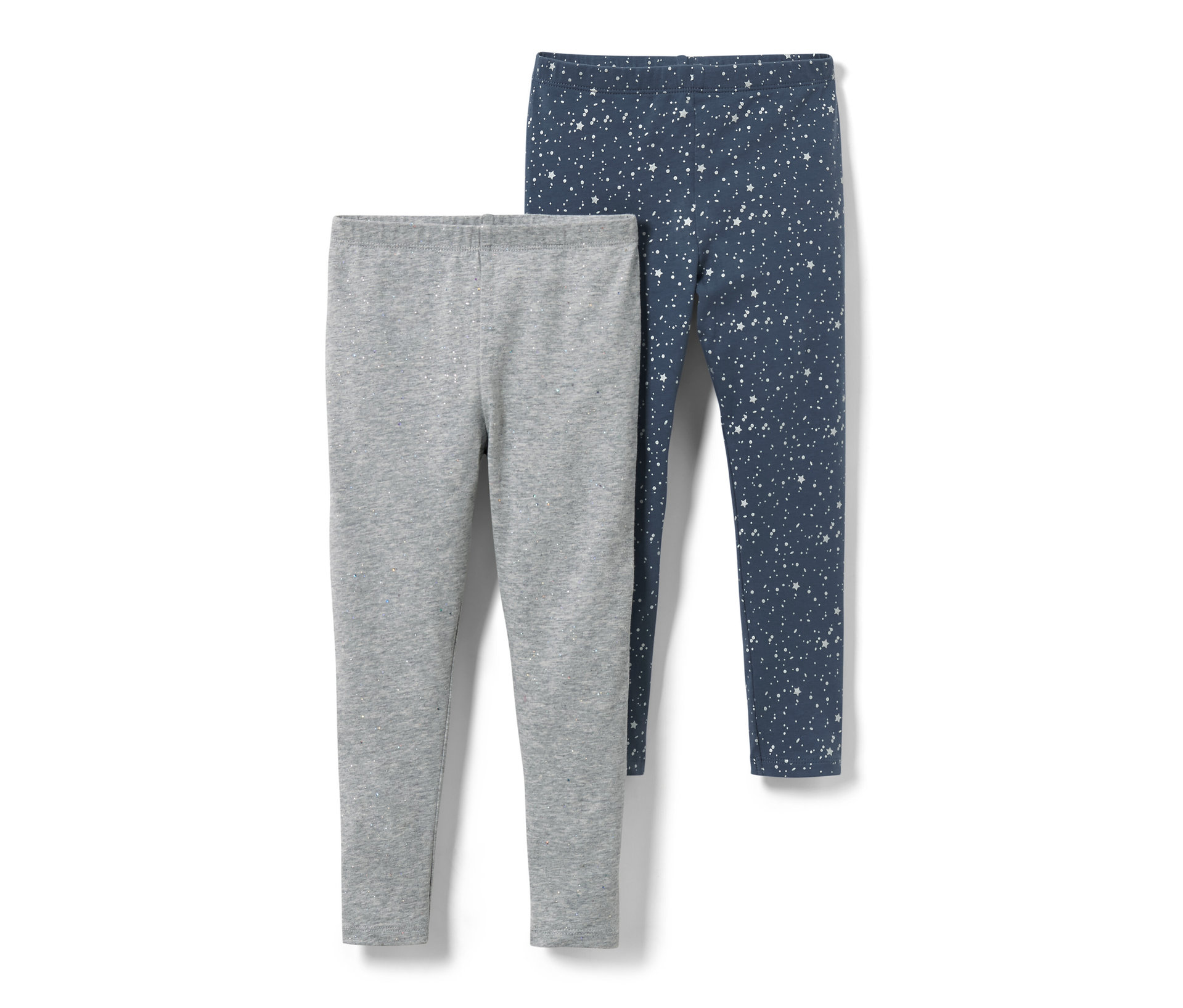 Tchibo - Dziecięce legginsy z brokatem- szary/niebieski