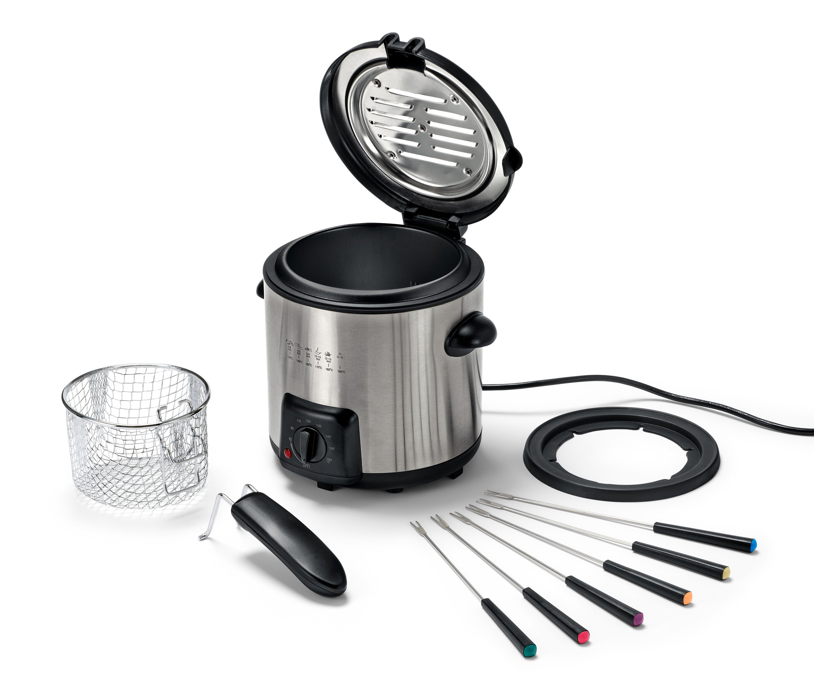 Tchibo - Miniaturowa frytkownica i zestaw do fondue - kolor: czarny