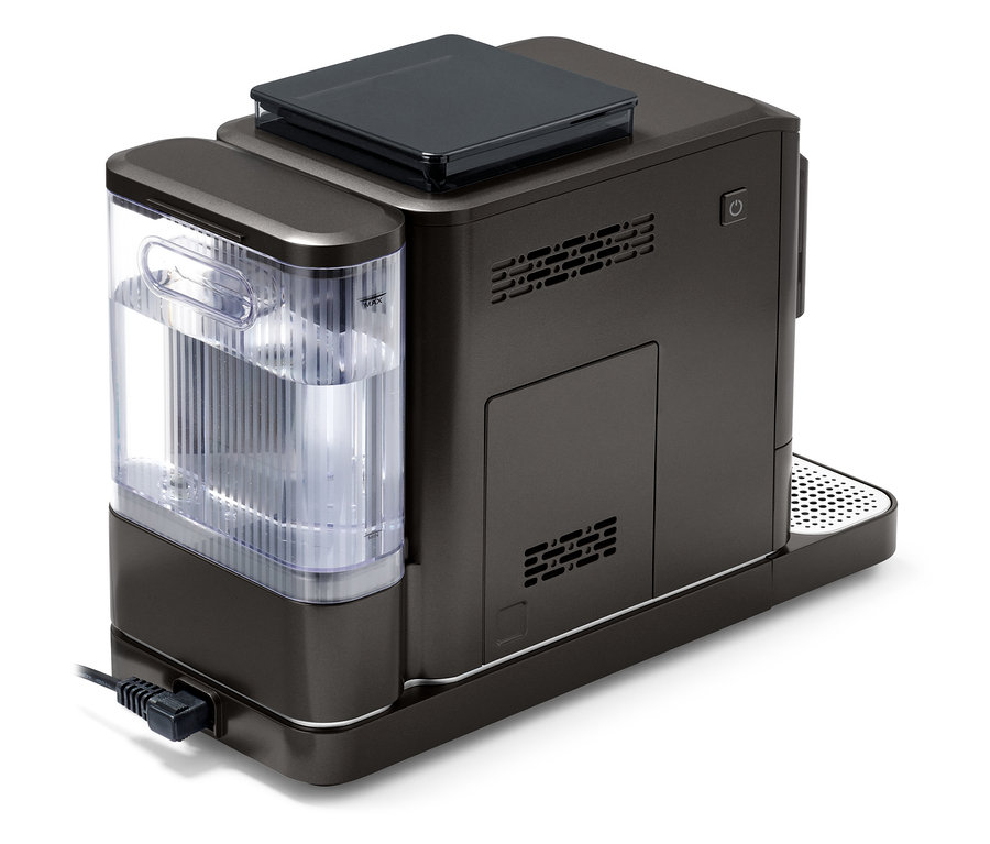 Szczegół ekspresu do kawy »Esperto 2 Milk« Granite Black z przezroczystym zbiornikiem na wodę.