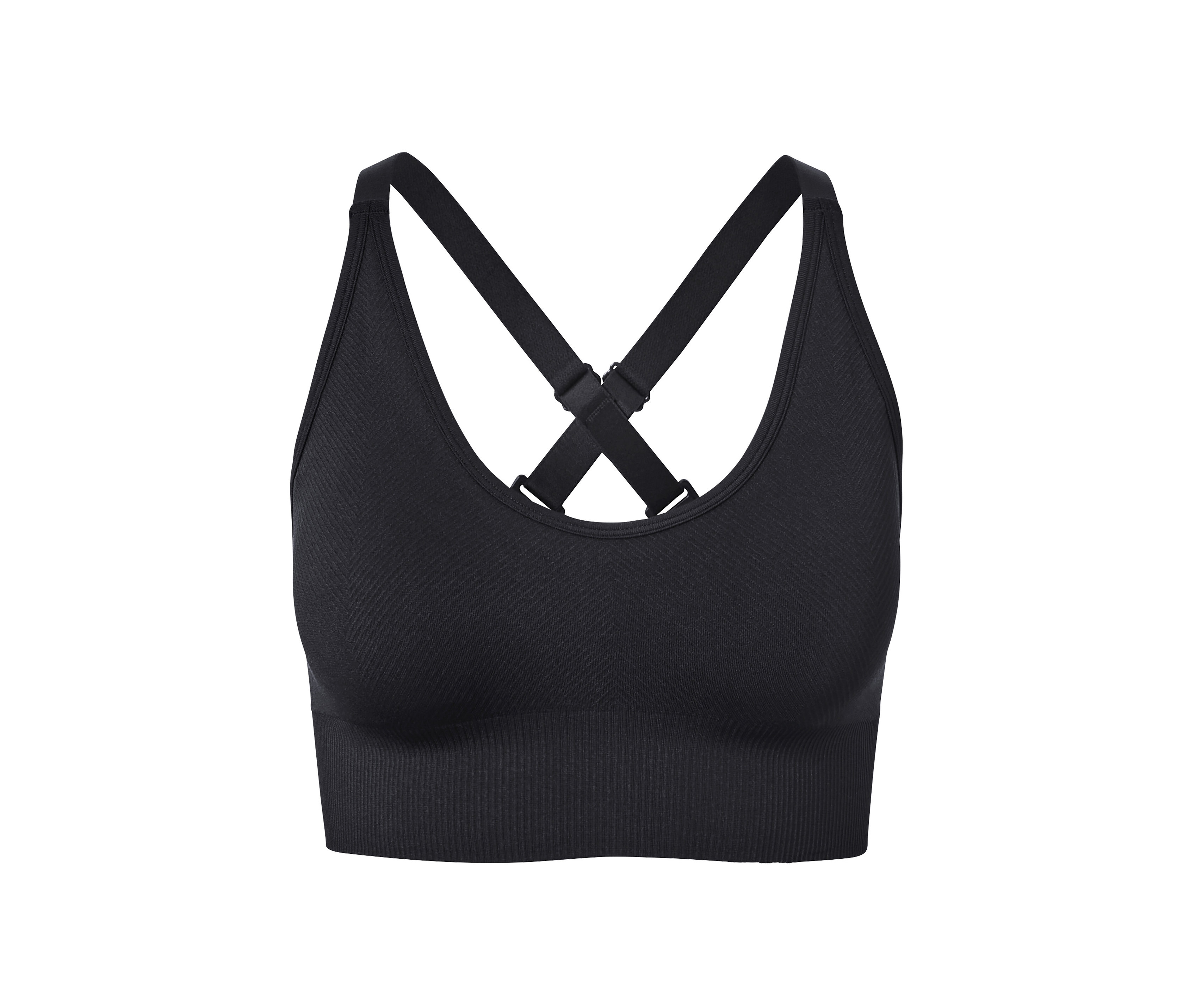 Tchibo - Bezszwowy biustonosz sportowy- czarny