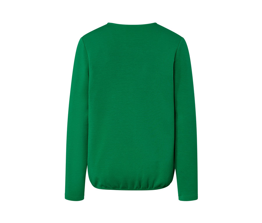 Widok z tyłu zielonej bluzki z mieszanki modalu.