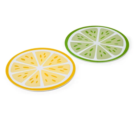 Dwie deski śniadaniowe z motywem cytryny i limonki.