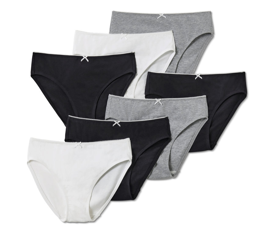 Figi dziecięce, 7 par, białe, szare i czarne.