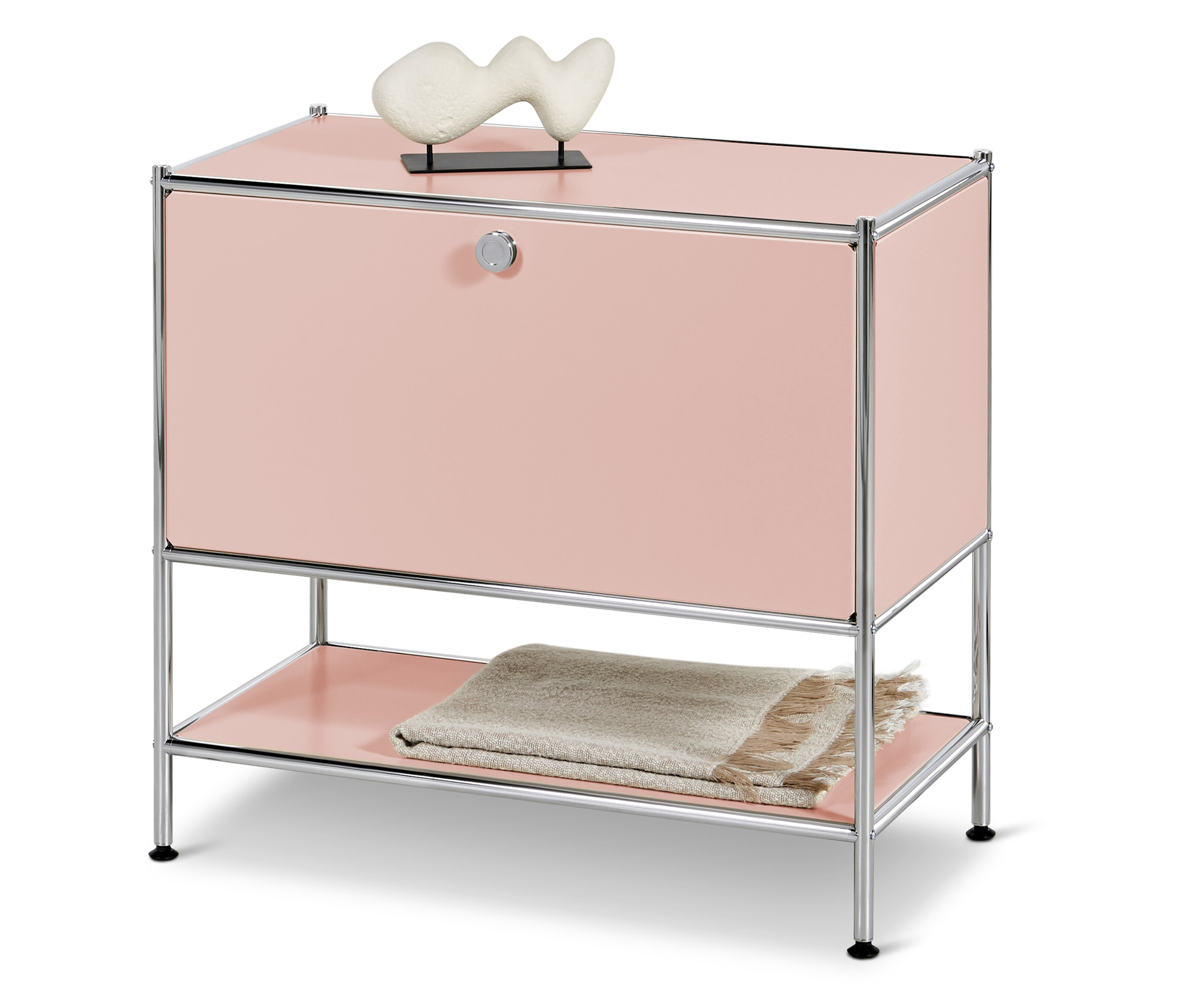 Tchibo - Metalowa szafka typu sideboard „Cn3” z 1 klapą - kolor: różowy