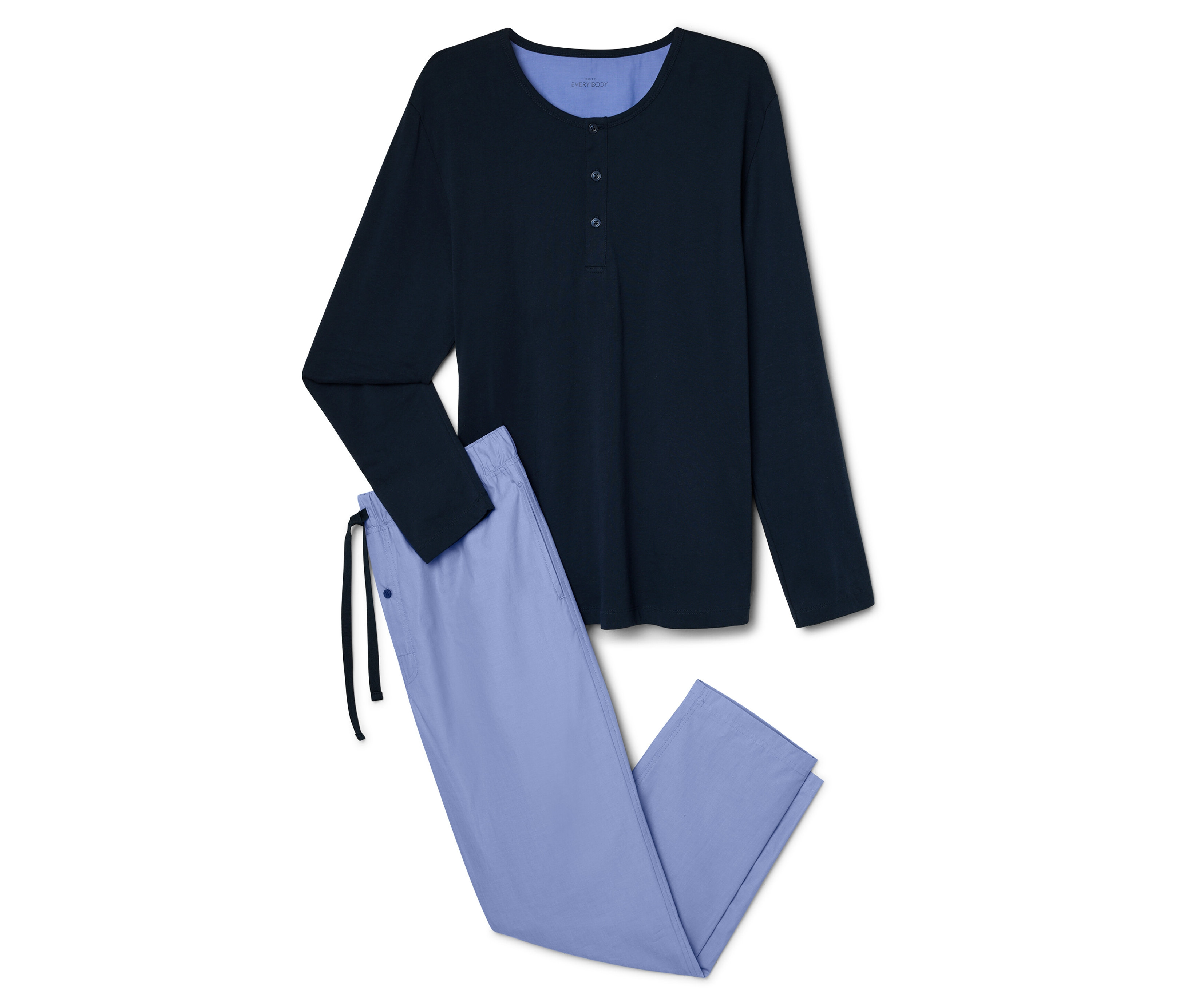 Tchibo - Piżama ze spodniami z tkaniny- niebieski/niebieski