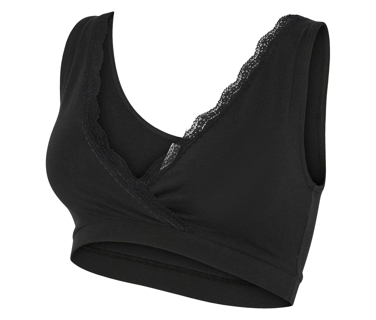 Czarny biustonosz koronkowy MAMALICIOUSMLHELENA CROSSY LACE BRA 2F 2-P NOOS.