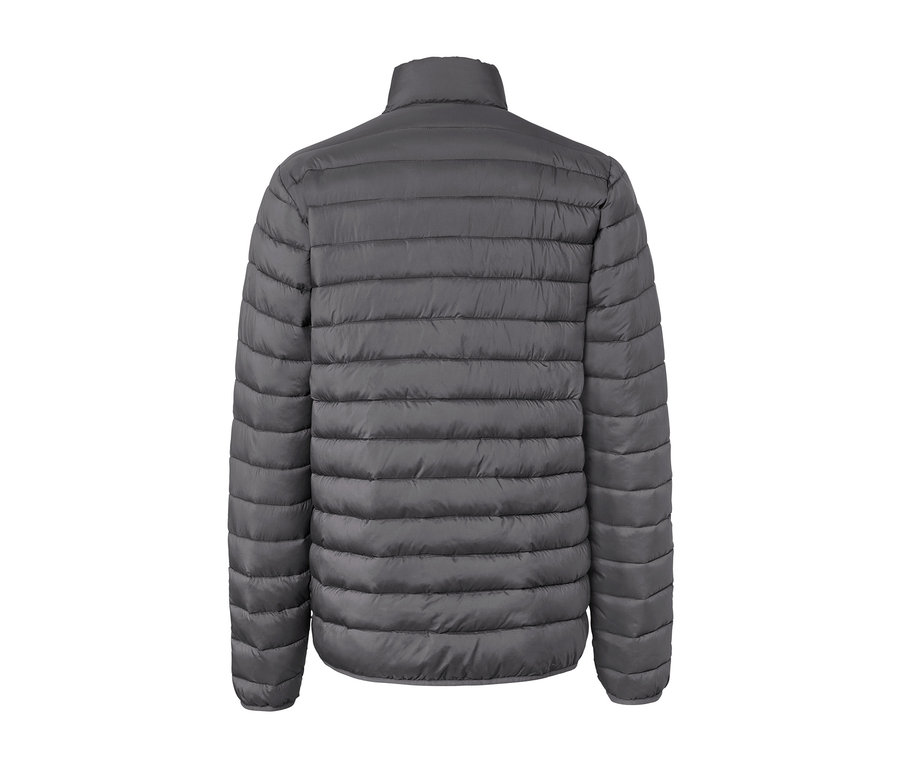 Szczegółowy widok z tyłu pikowanej kurtki z możliwością przechowywania.