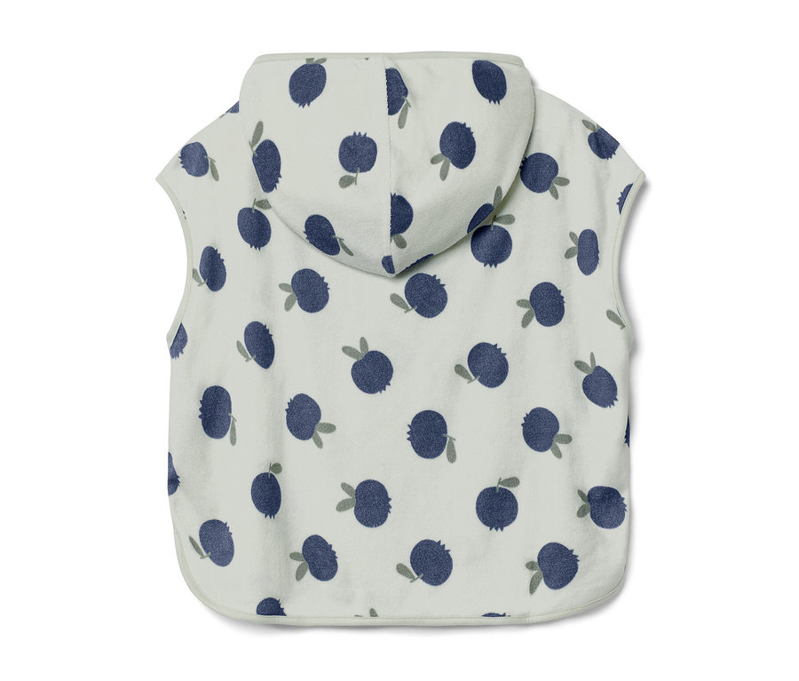 Poncho frotté z nadrukiem borówek.