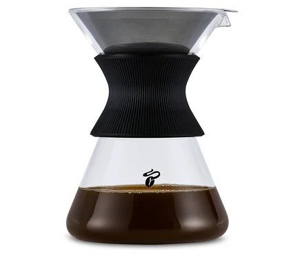 Szklana karafka BEEM Pour Over, 0,75 l z filtrem i kawą.