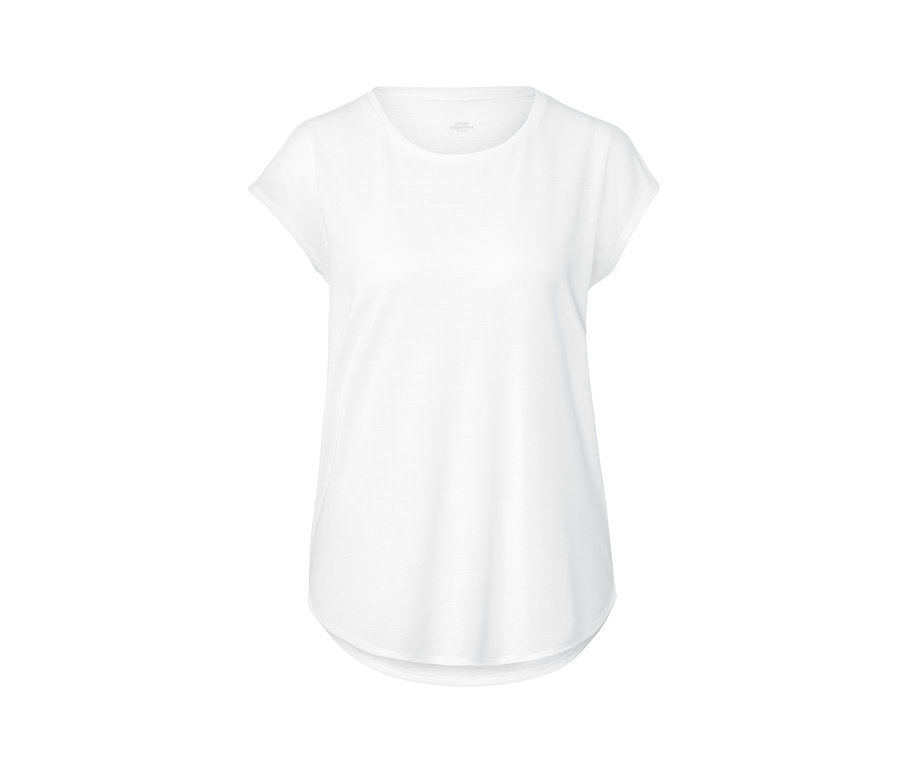 Biała koszulka sportowa.