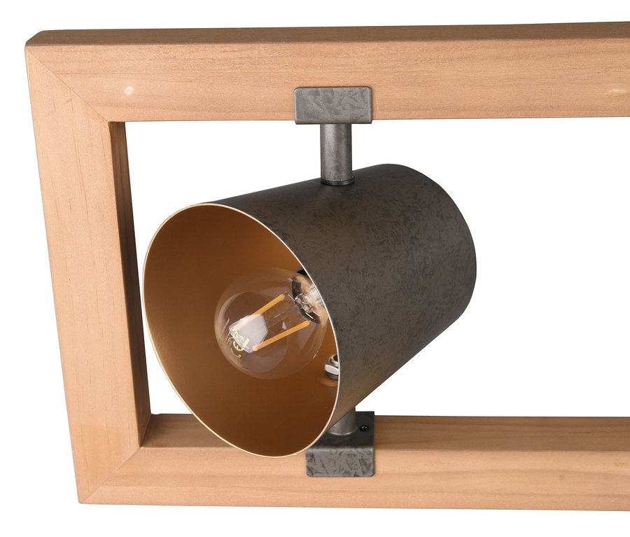 Szczegół lampy wiszącej Trio "Bell" z czterema żarówkami.