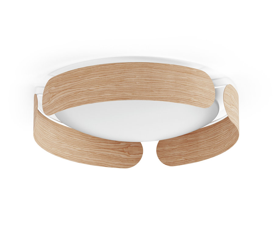 Drewniana lampa sufitowa LED.