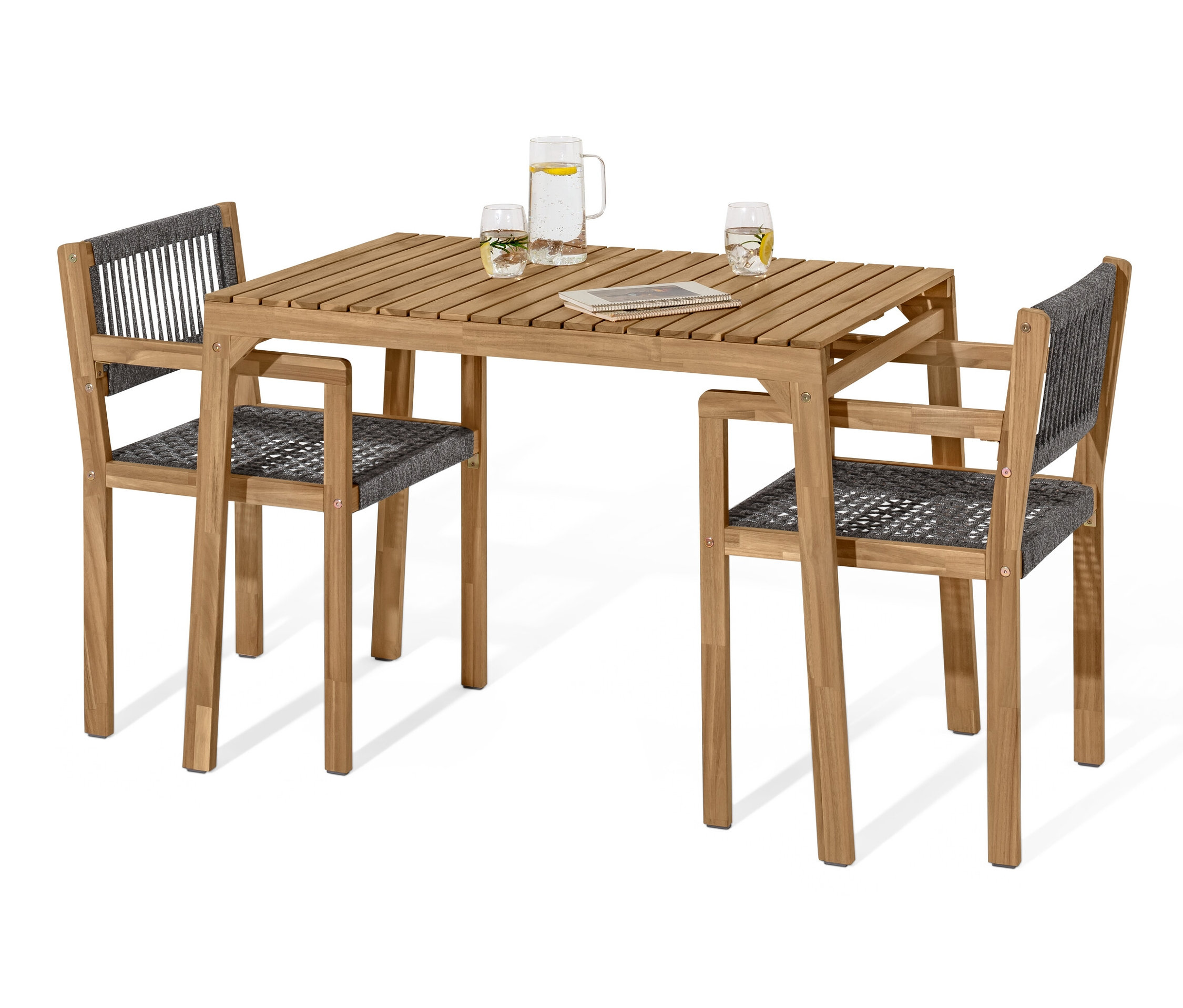 Tchibo - Zestaw balkonowy z plecionką tekstylną - kolor: szary/brązowy