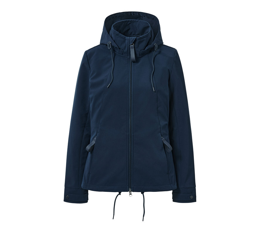 Granatowa kurtka softshell.