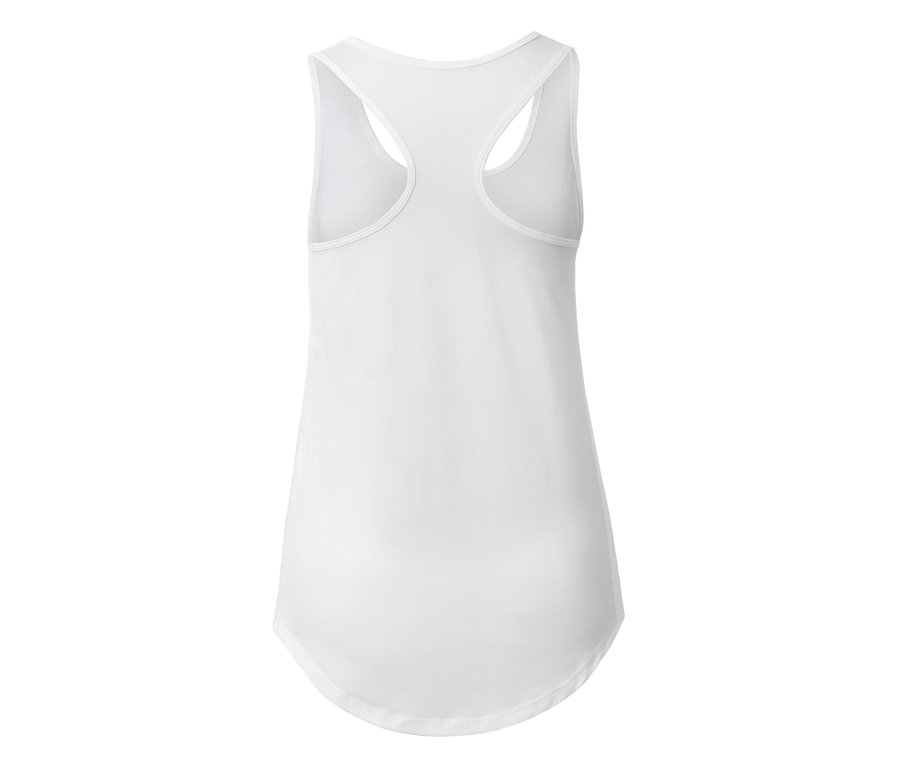Biały top funkcyjny z wycięciem typu bokserka.