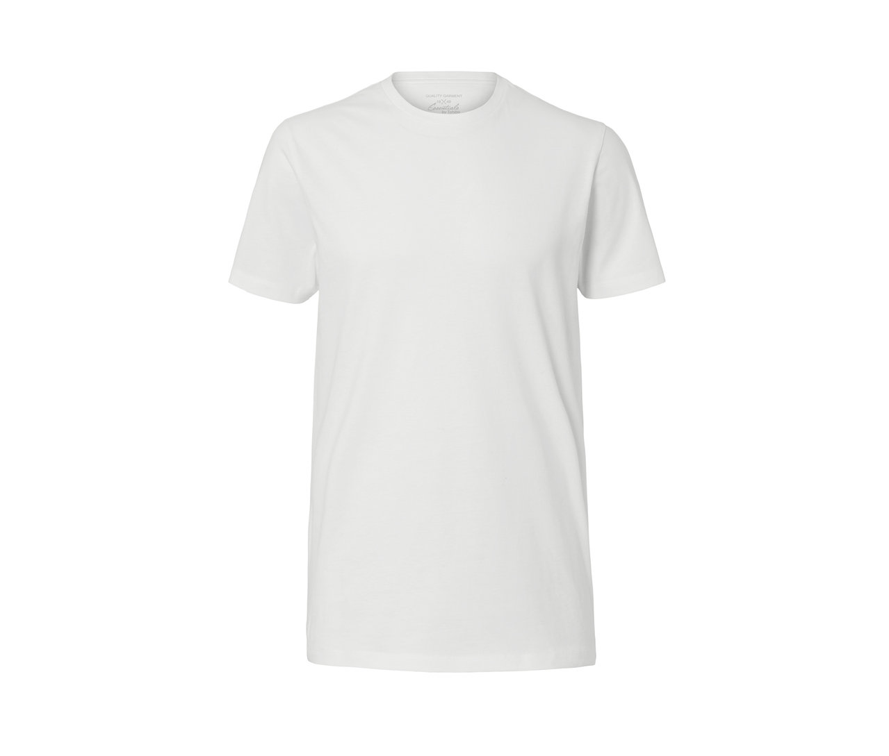 Biała koszulka z okrągłym dekoltem.