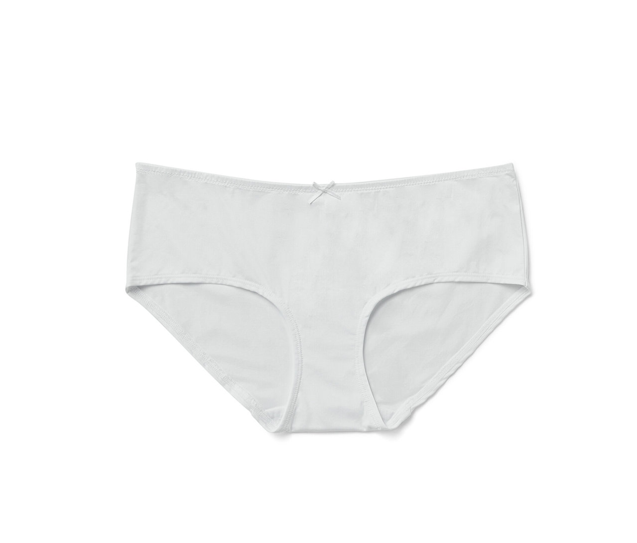 Białe figi, 5 par, na białym tle.