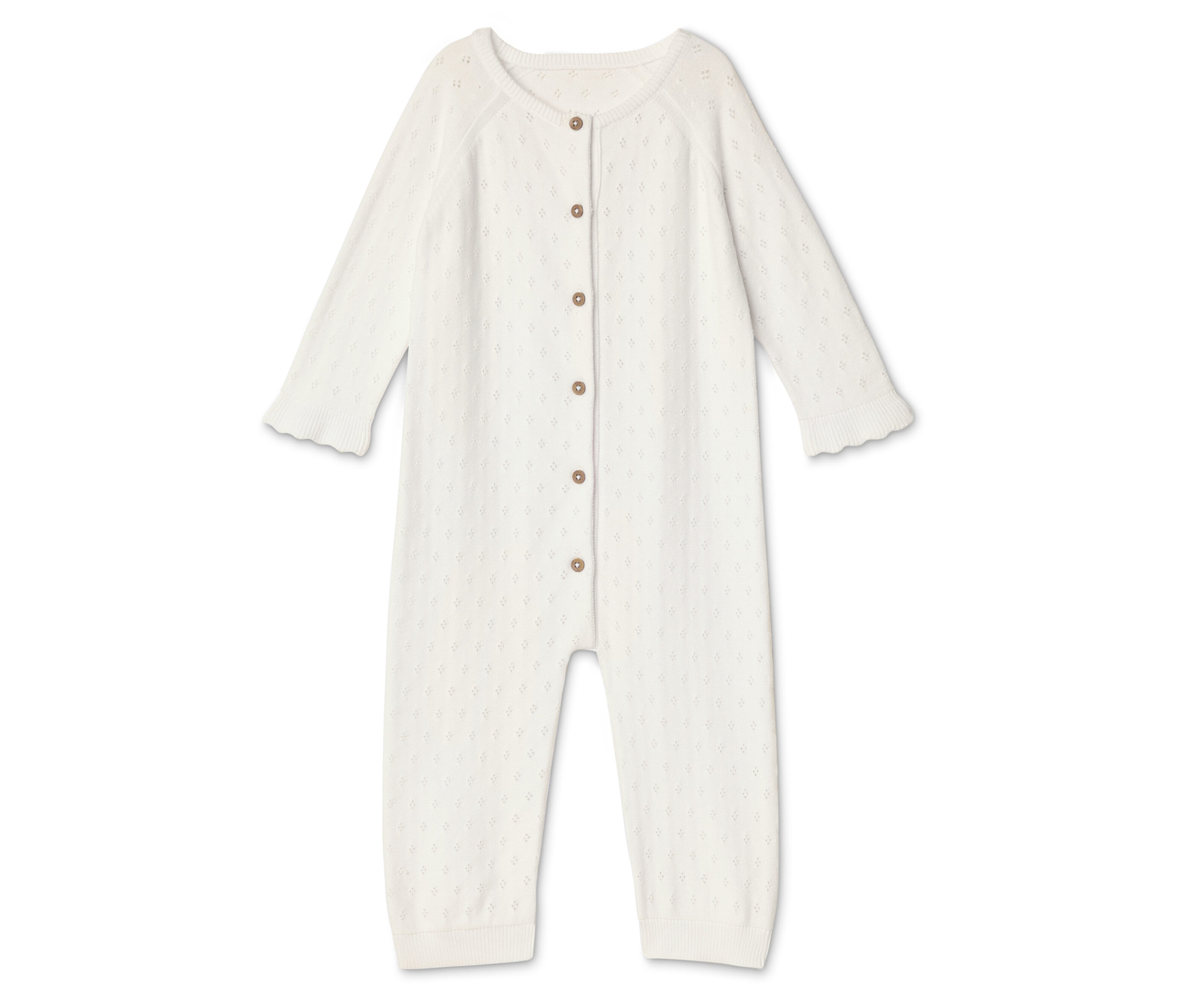 Tchibo - Dzianinowy pajacyk z ażurowym wzorem- biały