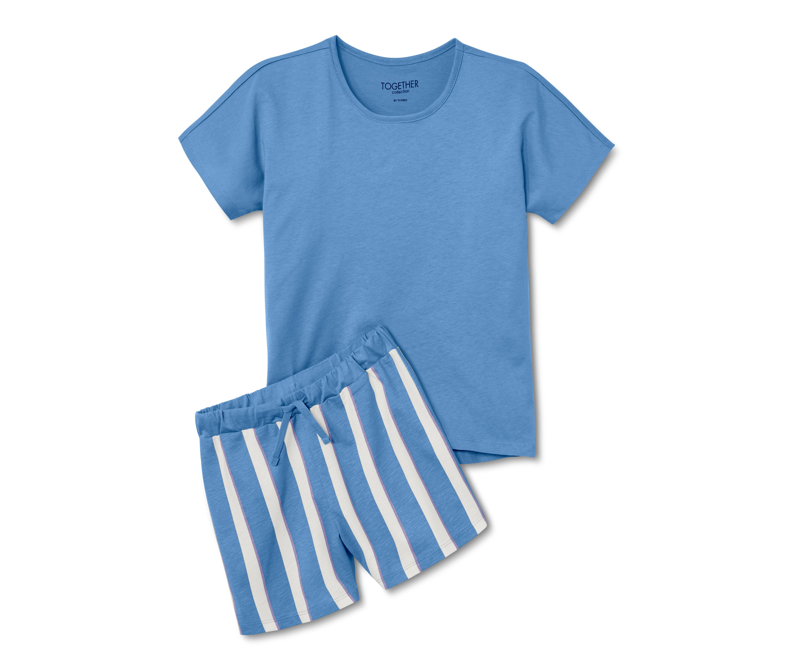 Tchibo - Piżama dziecięca z koszulką i spodenkami, biały/niebieski/z nadrukiem