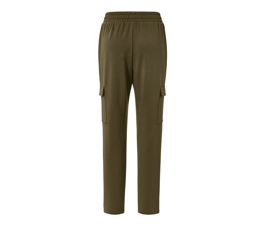 Khaki spodnie dresowe z kieszeniami cargo.