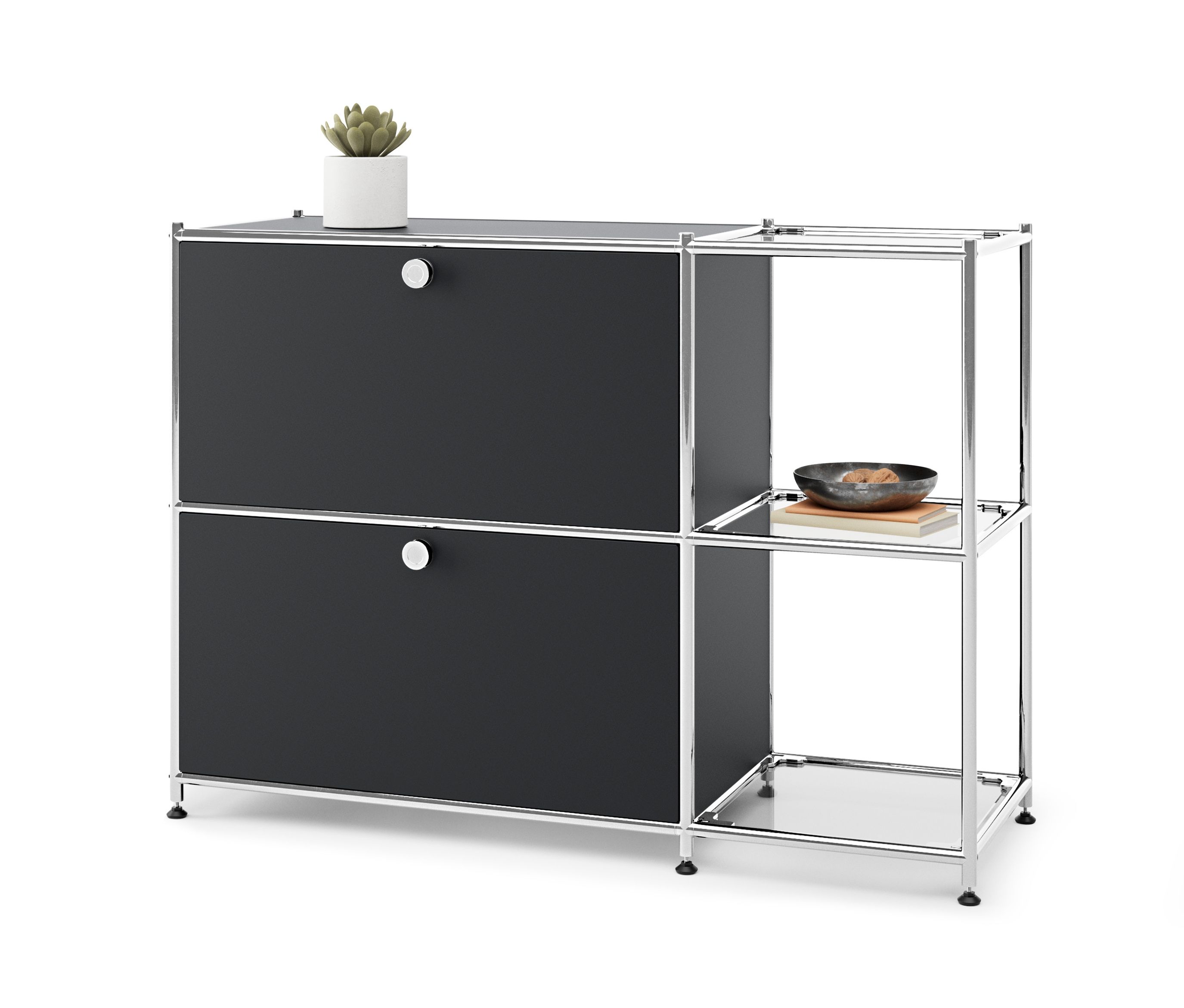 Tchibo - Metalowa szafka typu sideboard „Cn3” z 2 szafkami z klapami - kolor: biały