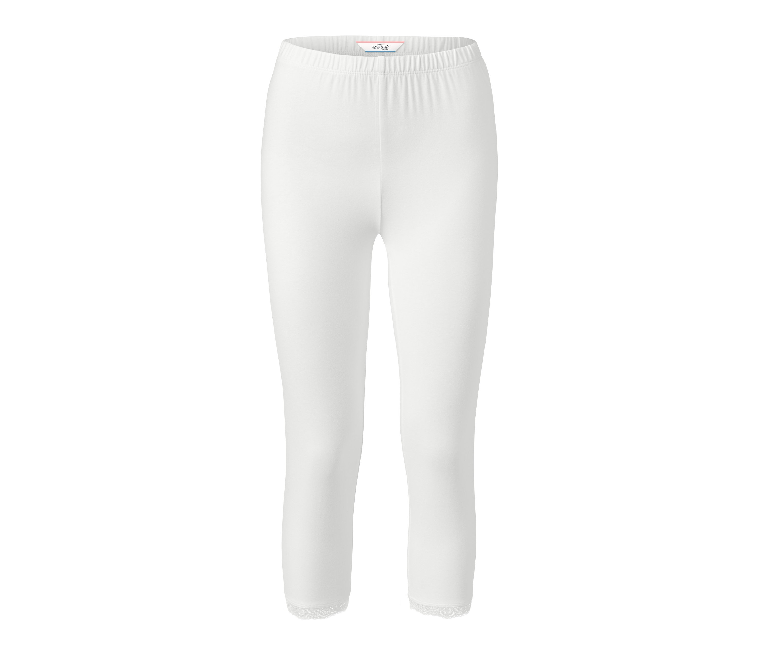 Tchibo - Legginsy o długości 3/4 z koronkowym zakończeniem, biały