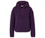 Fioletowa bluza polarowa z kapturem i zamkiem błyskawicznym.