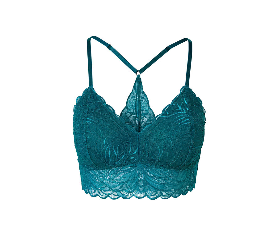 Zbliżenie na biustonosz koronkowy.