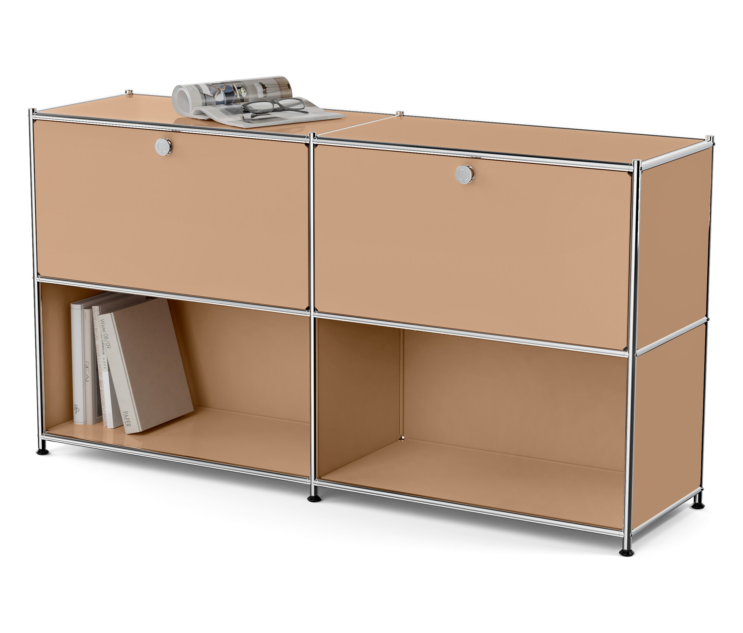 Tchibo - Metalowa szafka typu sideboard „Cn3” z 2 klapami do indywidualnego rozmieszczenia - kolor: brązowy