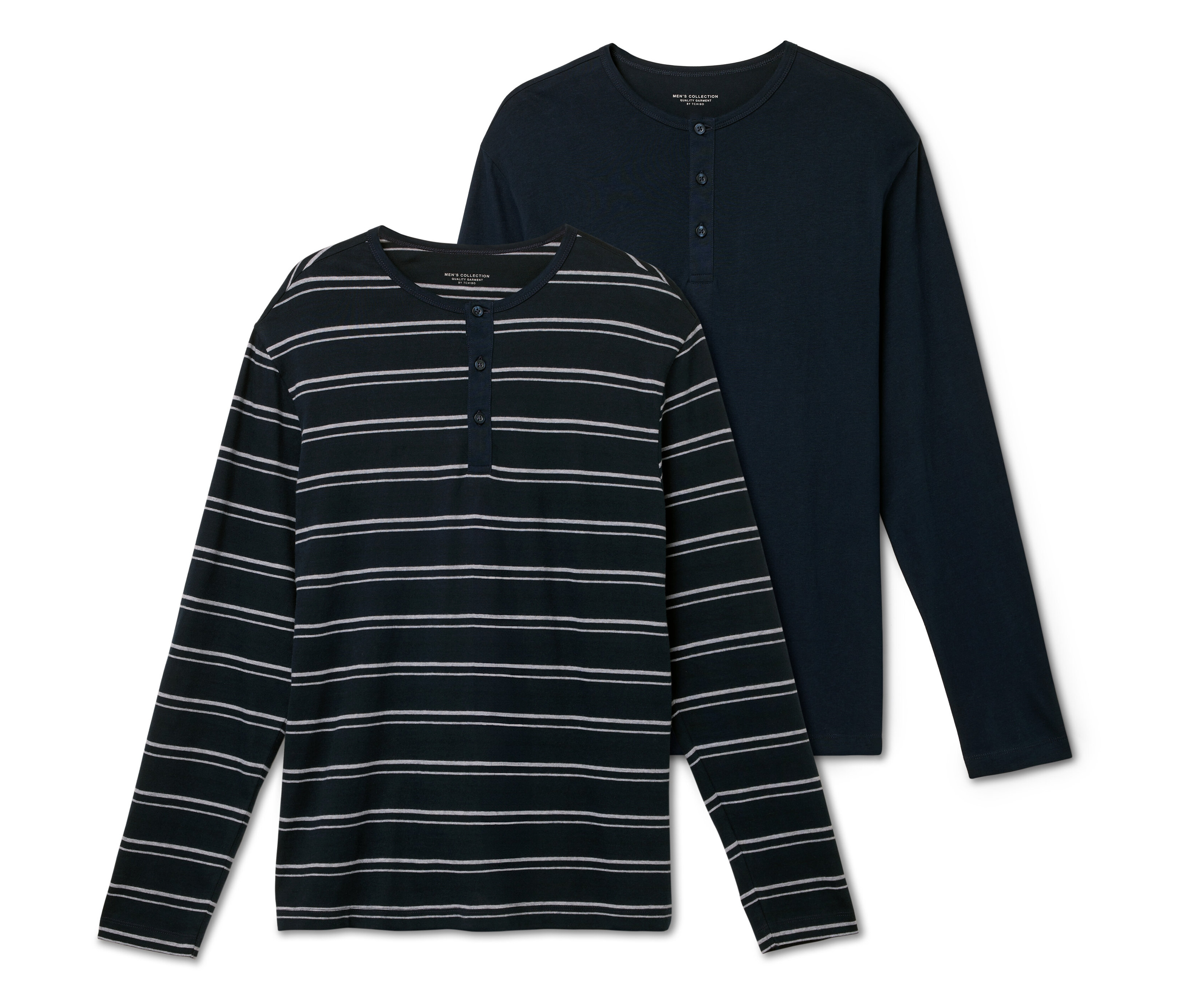 Tchibo - Koszulki od piżamy- szary/niebieski/w paski