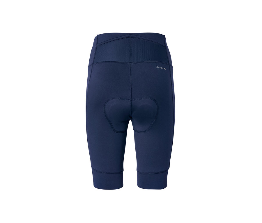 Granatowe spodenki rowerowe.