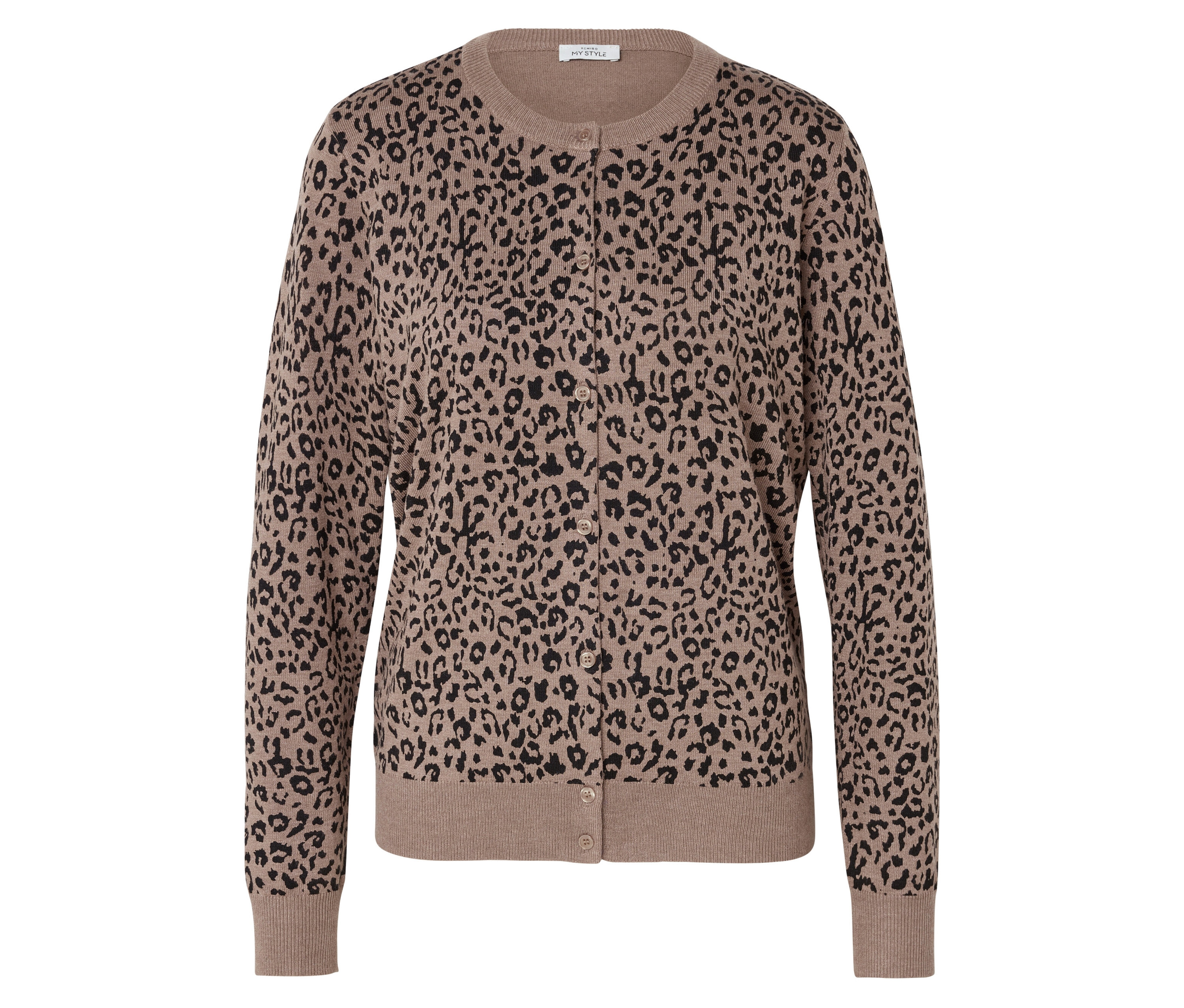 Tchibo - Wzorzysty kardigan- czarny/brązowy/z nadrukiem