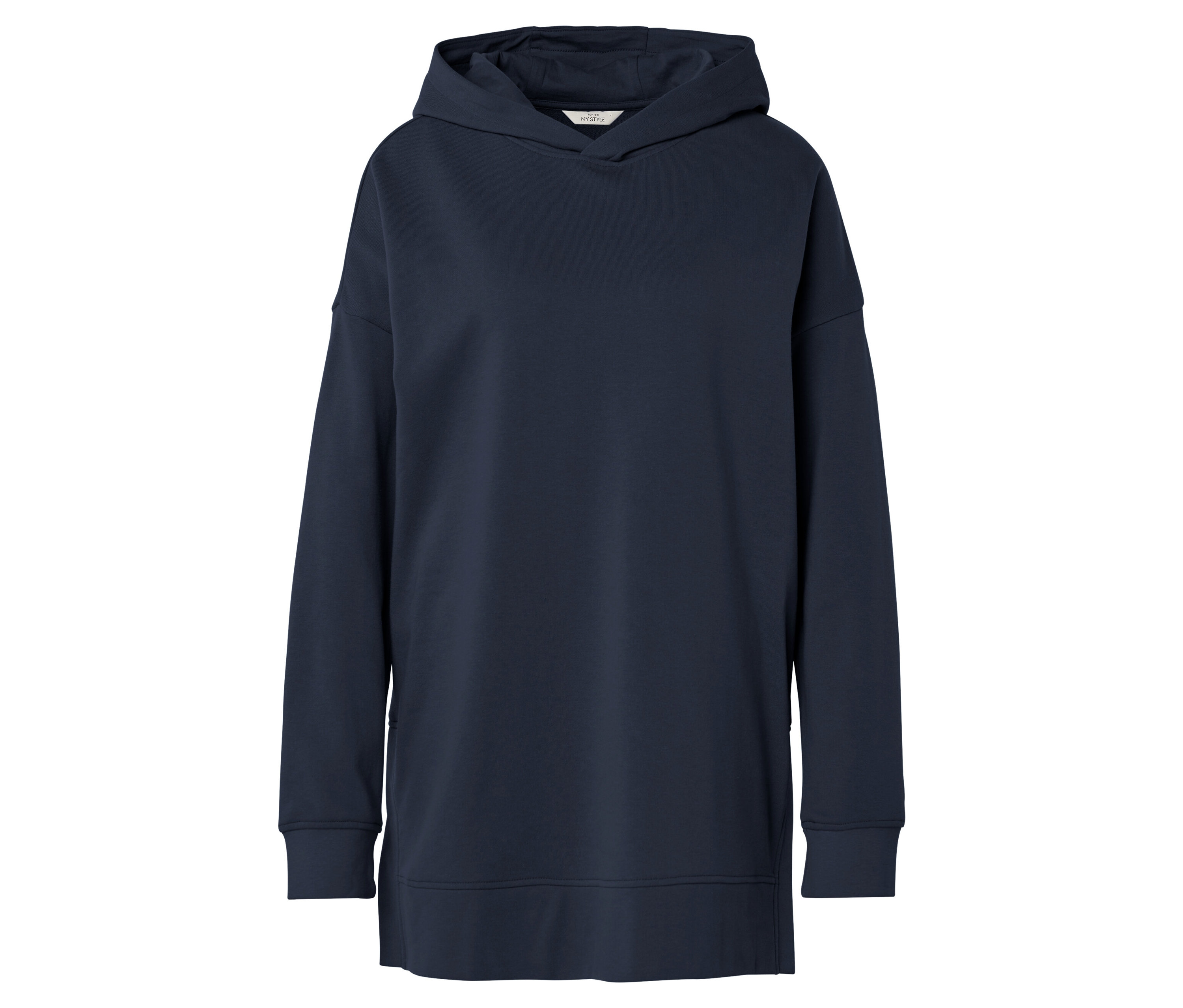 Tchibo - Długa bluza dresowa z kapturem- niebieski