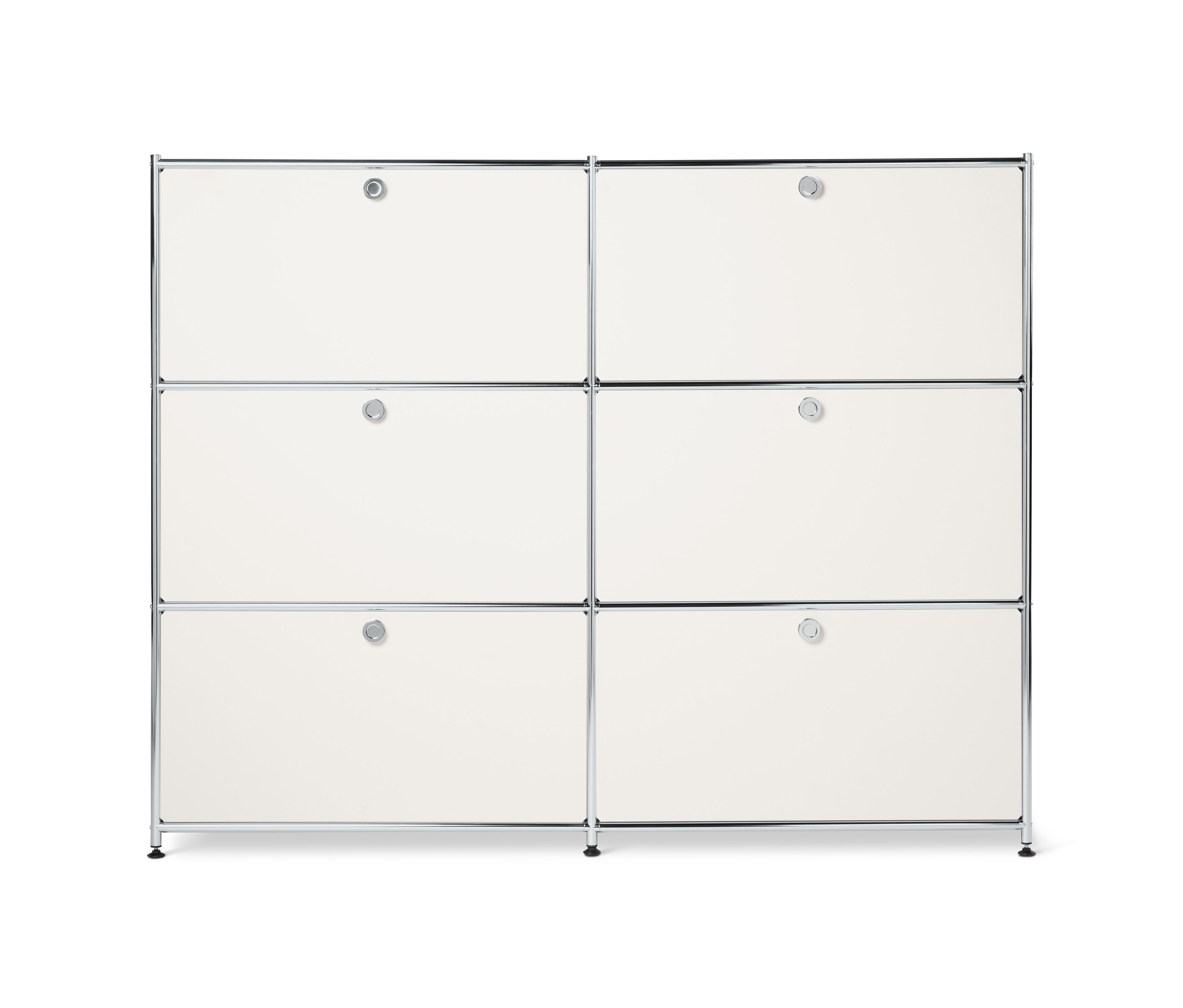 Tchibo - Metalowa komoda »Cn3« z 6 komorami z klapami - kolor: biały