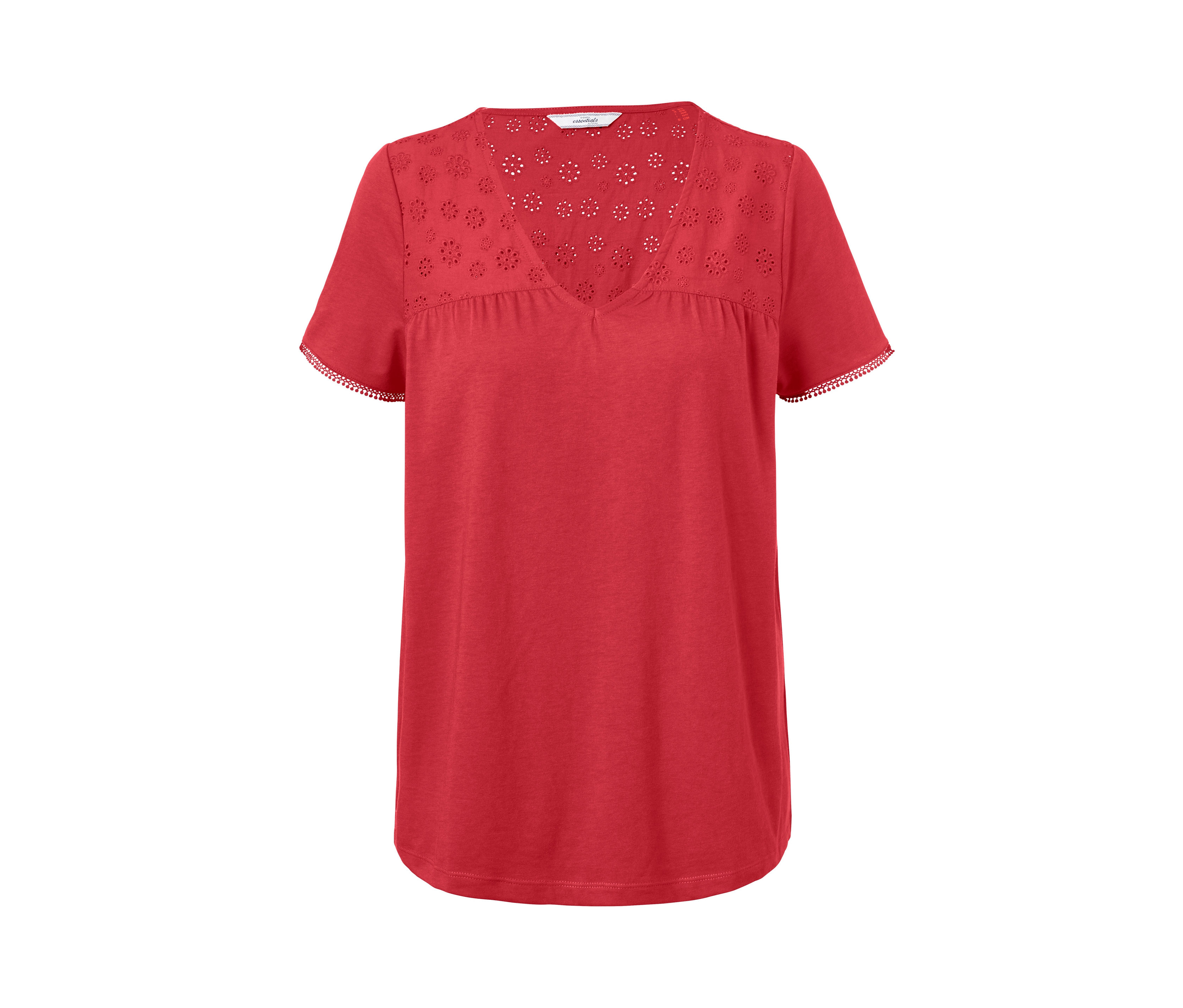 Tchibo - Bluzka z haftem- czerwony