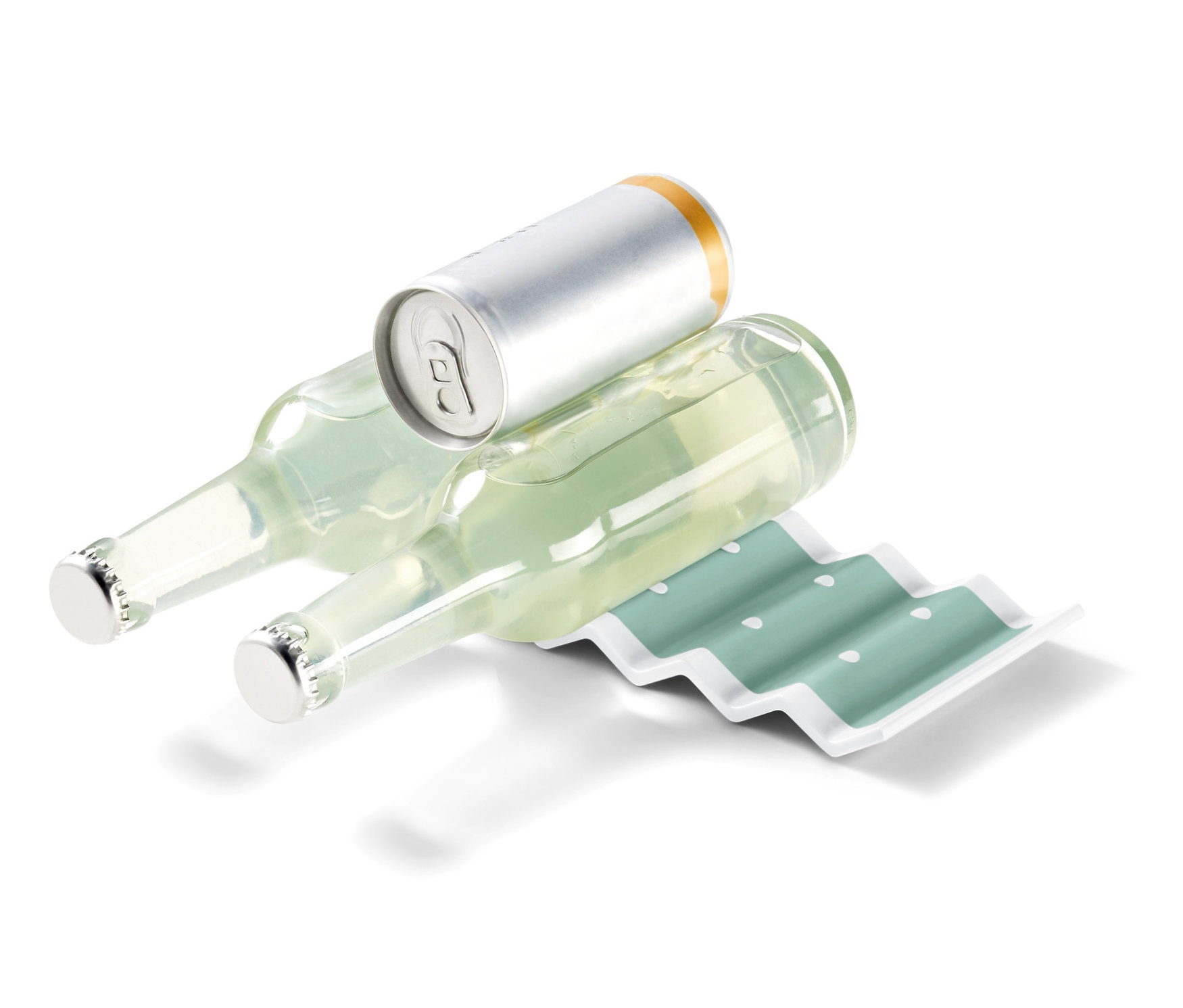 Tchibo - Stojak na butelki do lodówki - kolor: biały/zielony